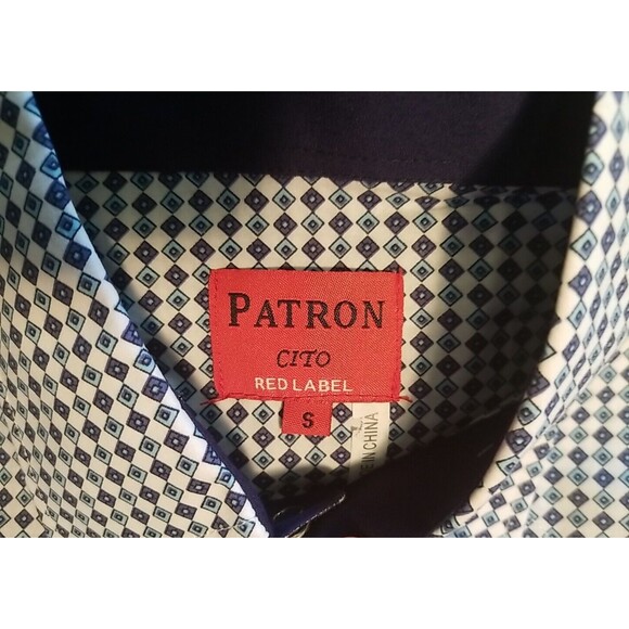 Patron Cito Red Label Pearl Snap Blue Diamond Shirt Mens Small NWOT   T53 - Picture 1 of 8